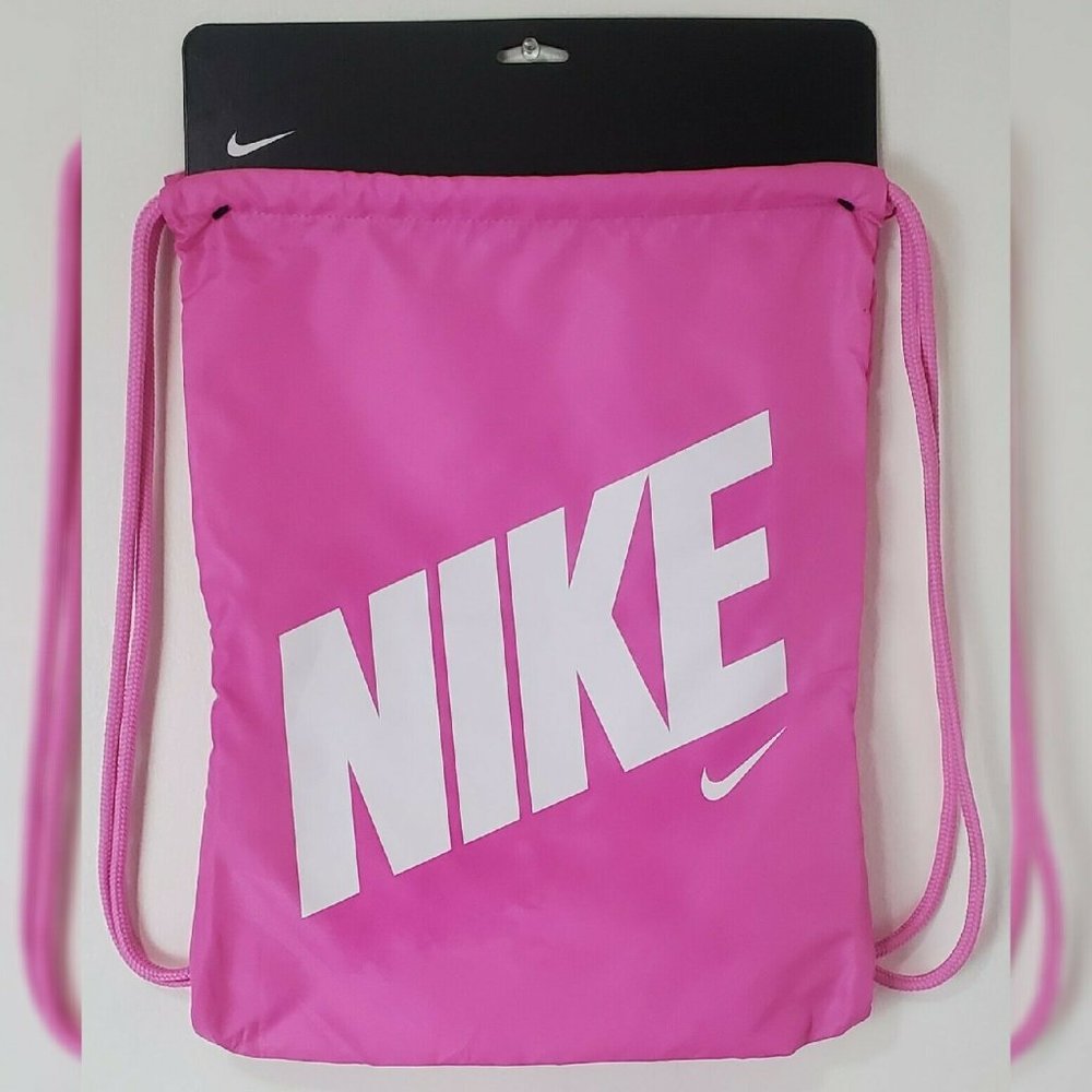 NIKE HERITAGE GYM SACK BACKPACK WOMEN'S ADJUSTABLE DRAWSTRING ONESIZE PINK